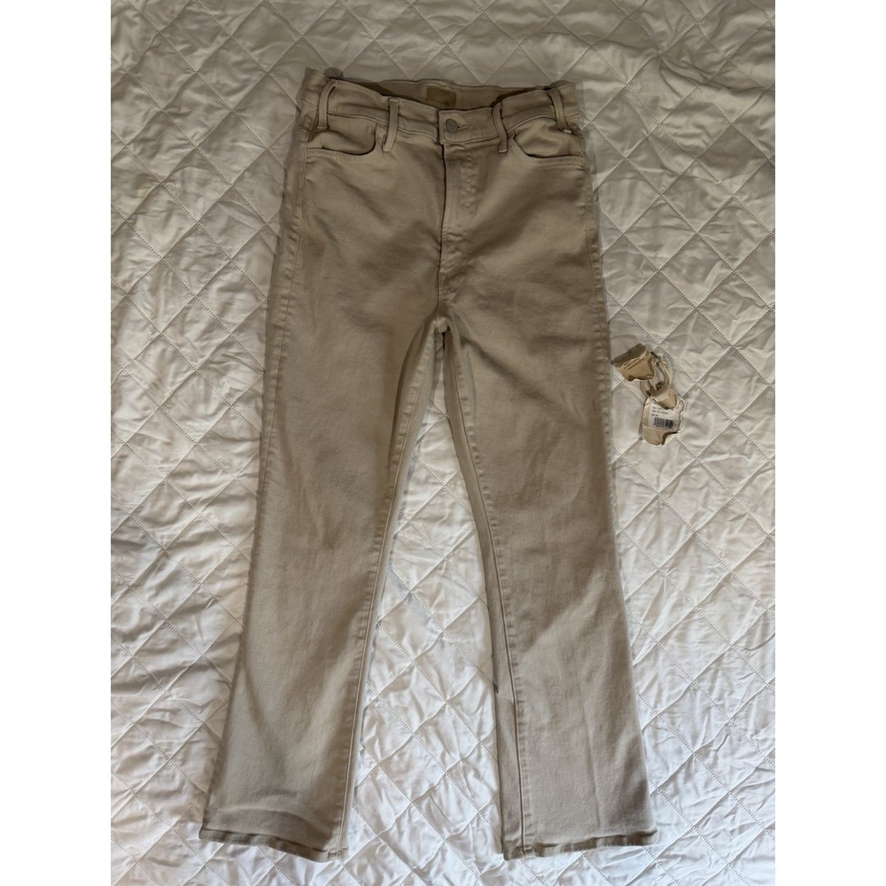 Mother The Hustler Flood Second Chance Ladies Size 30 Cream 28X28 Feather Grey